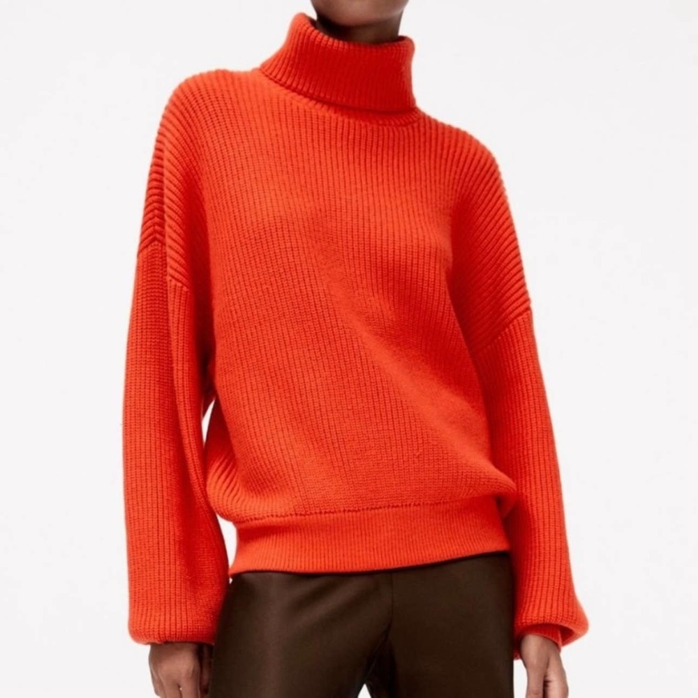 Zara Orange Turtleneck Sweater